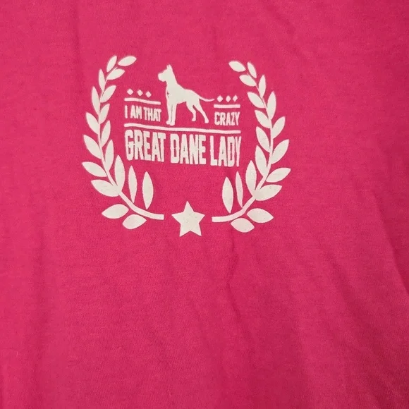 Hanes Nano-T Pink Great Dane Lady TShirt Size 2XL - Picture 2 of 4